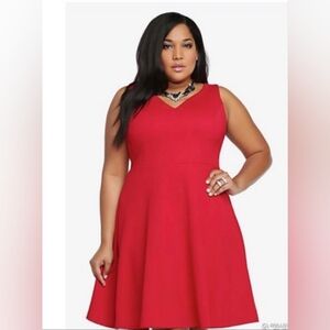 Torrid Red Sleeveless Midi Dress Size XXL
